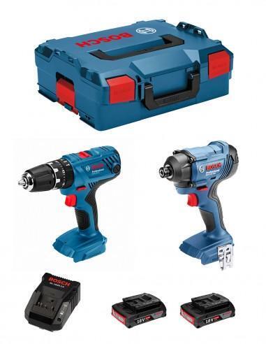 BOSCH Kit GSB 18V-21 + GDR 18V-160 (2 x 2,0 Ah + AL1820CV + L-Boxx 136)