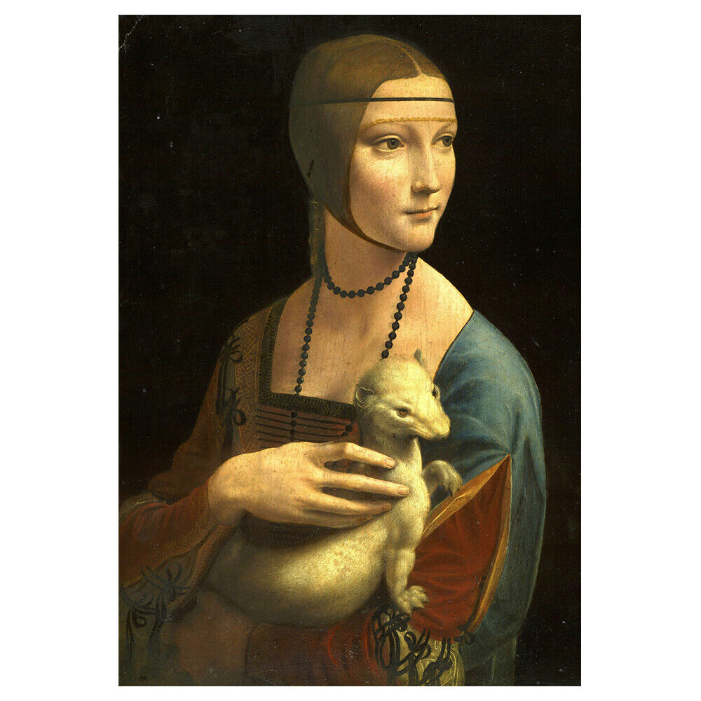 Stampa su tela - La Dama Con L'Ermellino - Leonardo da Vinci - Quadro su Tela, D