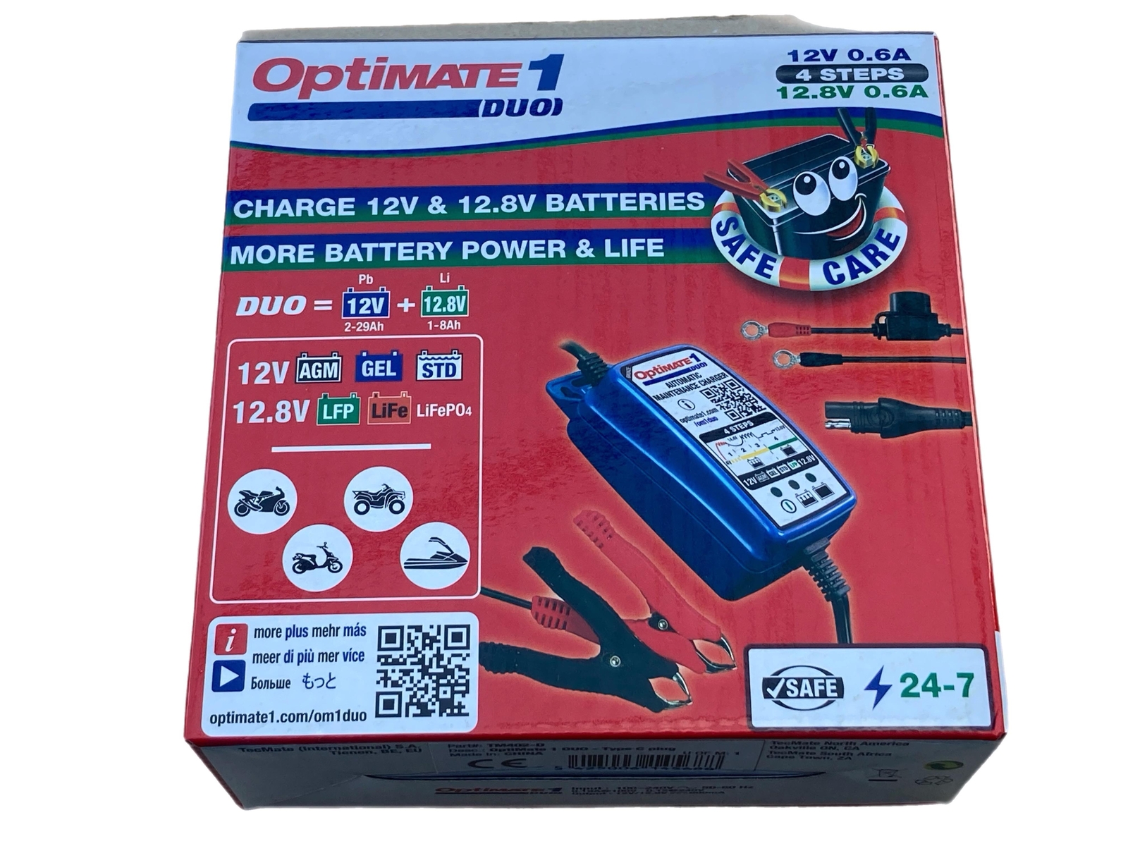 56621 CARICABATTERIA PER MOTO OPTIMATE 1 DUO 12V E 12.8V