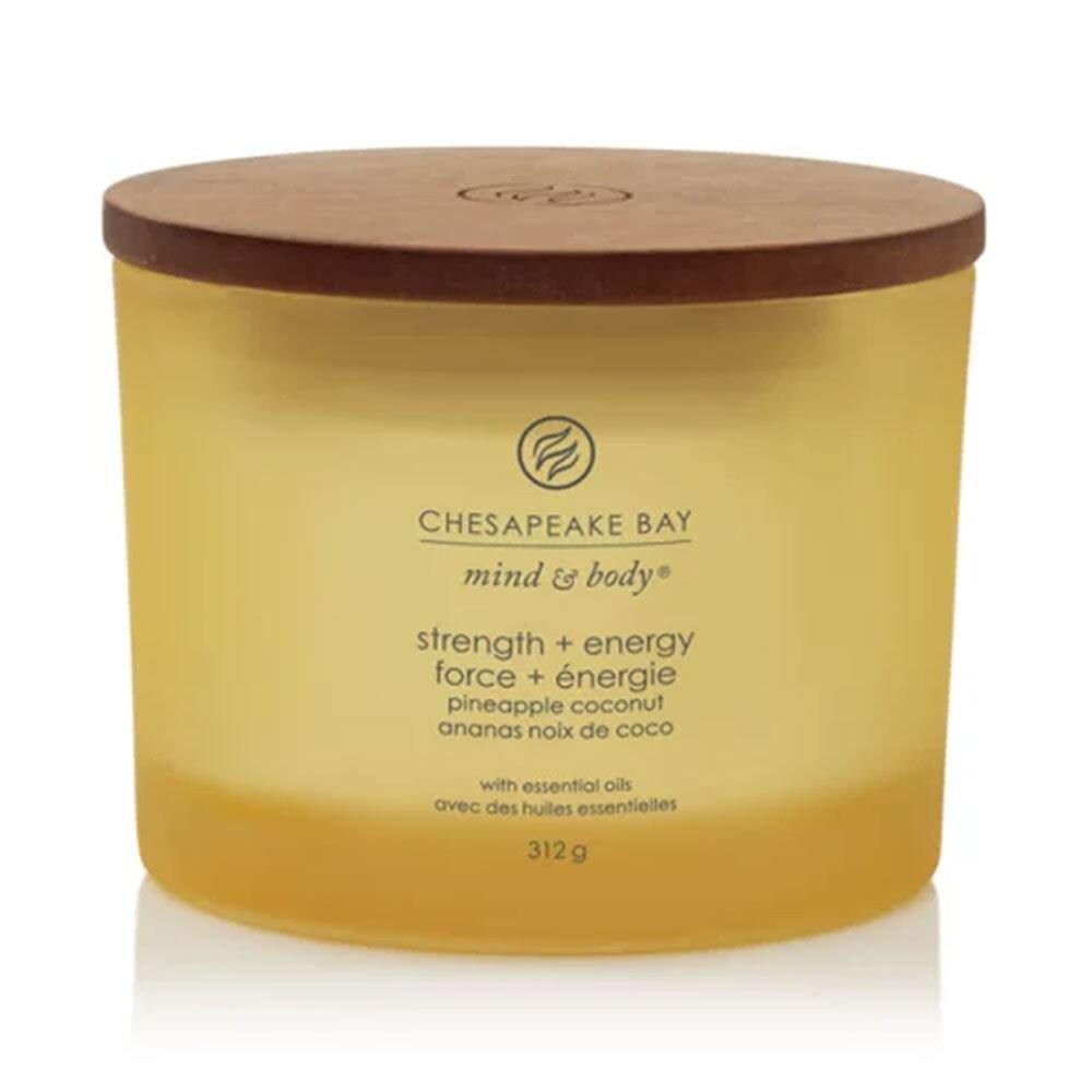 Yankee Candle Strength & Energy - Candela Ananas e Cocco a 3 Stoppini, 312g