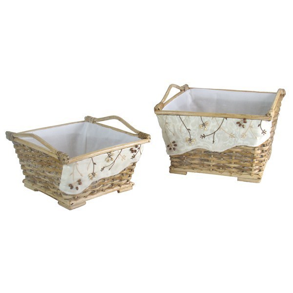 CESTO IN VIMINI QUADRO RICAMATO,CASSETTO,CONTENITORE MULTIUSO,ARMADIO 471115P