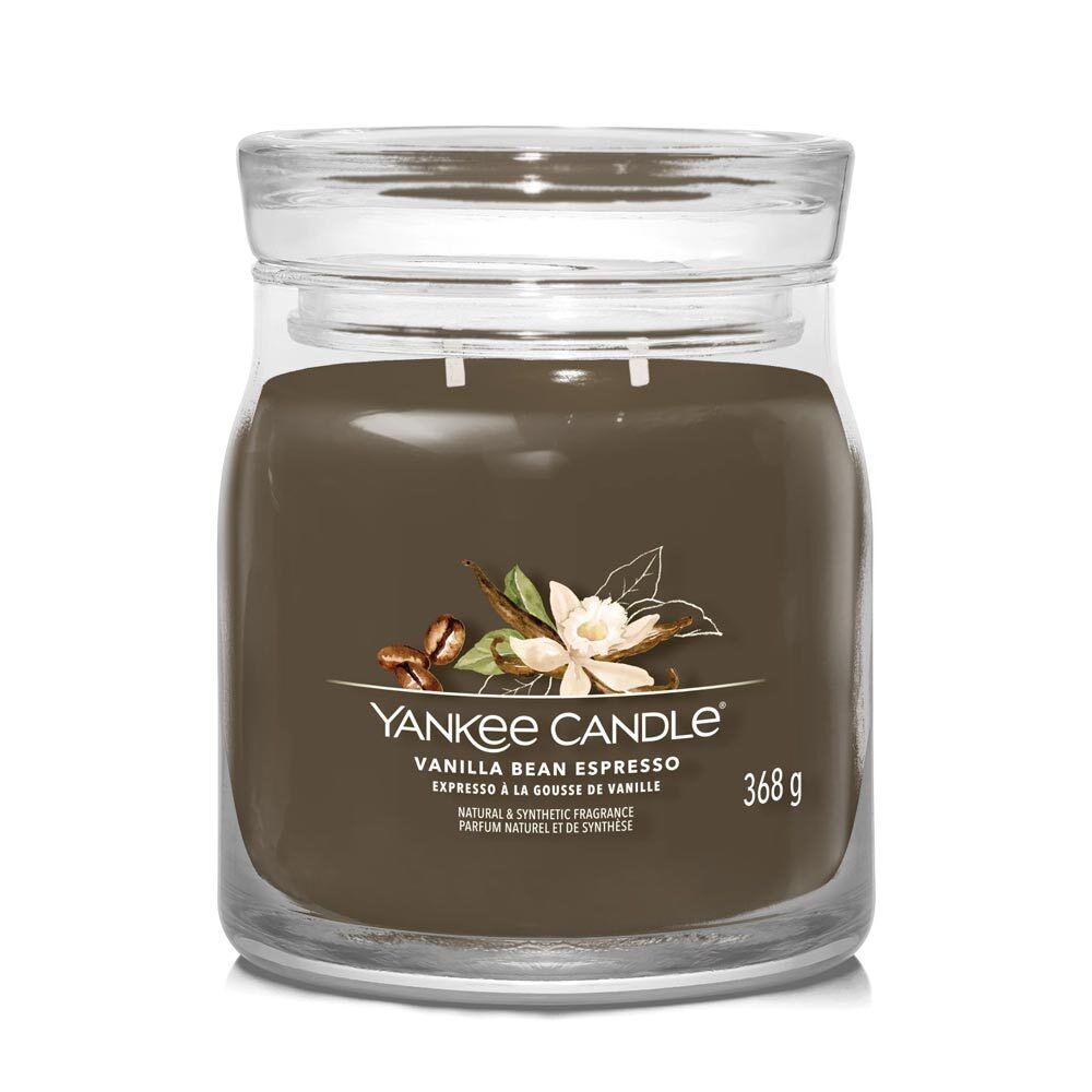 Yankee Candle Vanilla Bean Espresso - Candela Profumata Signature Media, 368g