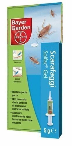 SOLFAC GEL SCARAFAGGI BLATTE INSETTICIDA BAYER SIRINGA 5GR ALTAMENTE ATTRATTIVA