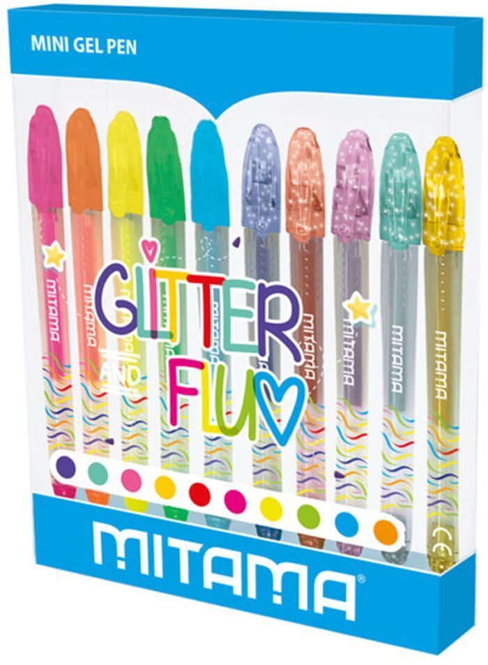 MITAMA - Mini penna gel - colori glitter e neon assortiti - tratto 1 mm - conf.