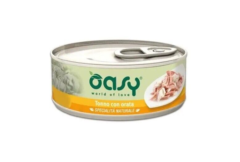Oasy Umido Gatto  TONNO CON ORATA Lattina 70 gr - 6 pezzi