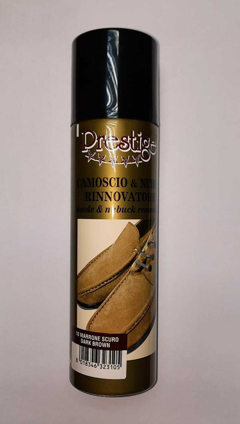 PRESTIGE RINNOVATORE  SPRAY PER SCARPE IN CAMOSCIO E NABUK 10 MARRONE SCURO