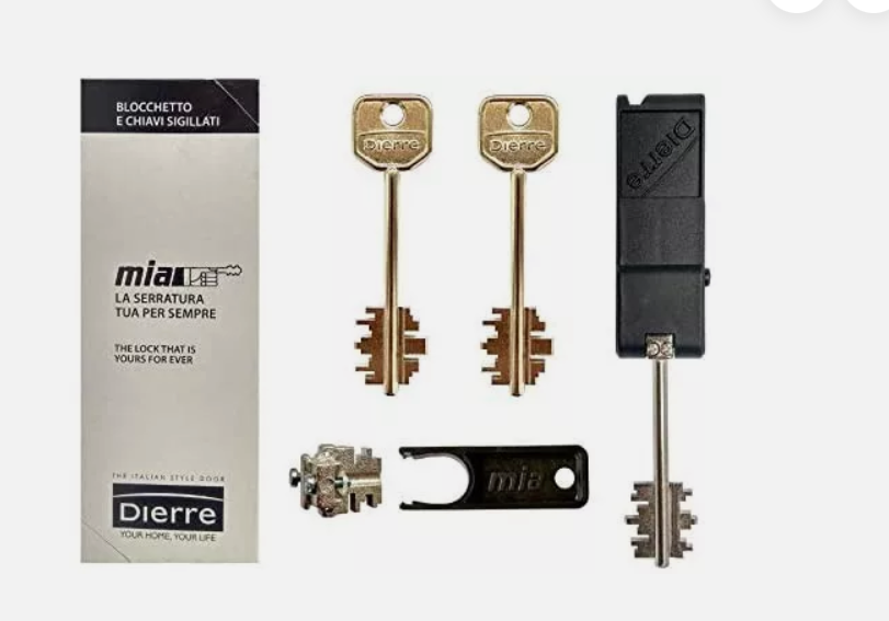 Kit blocchetto Atra con 3 chiavi sistema Mia per DIERRE BLO3130