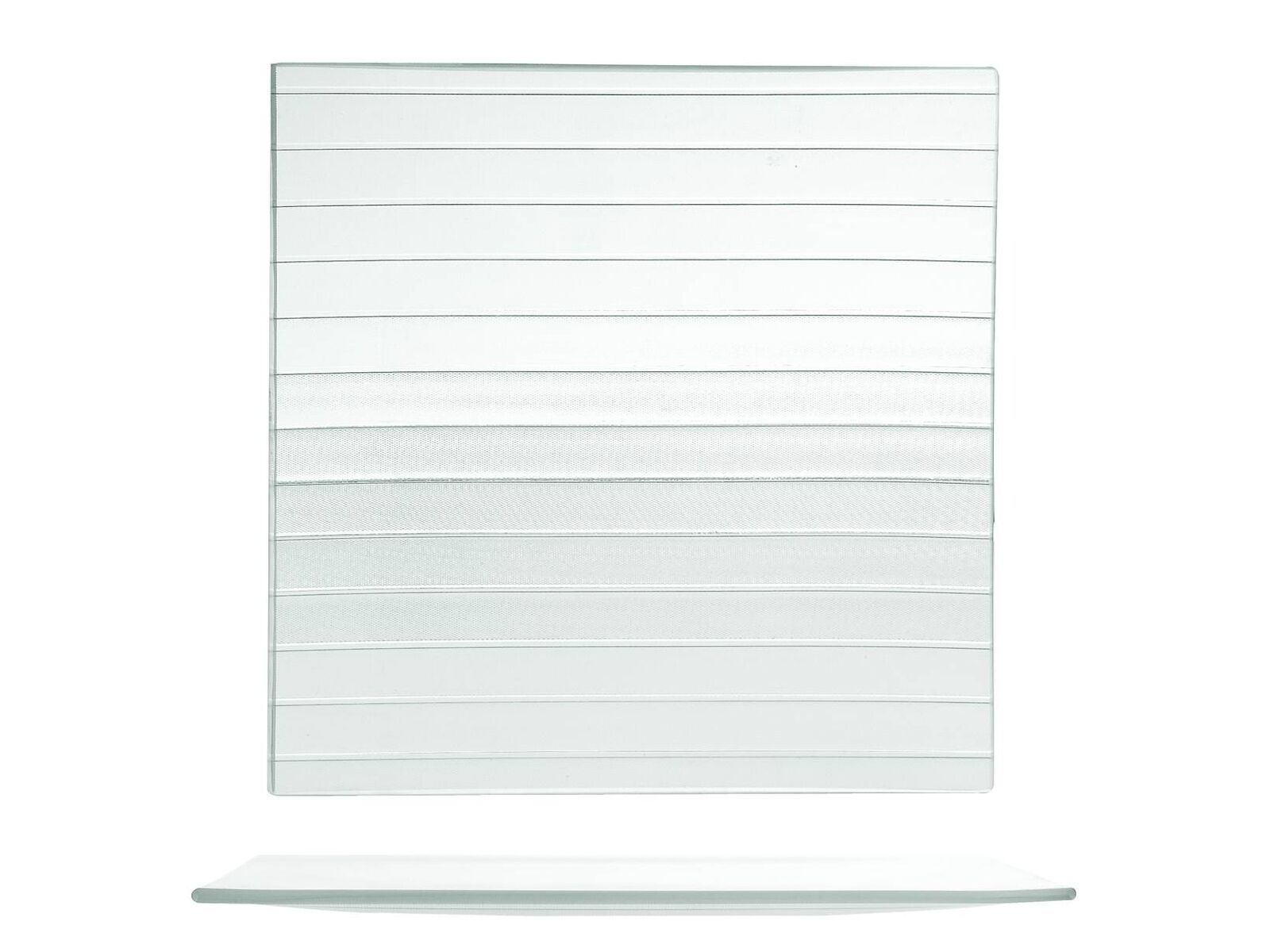 H&H Set 6 Piatti In Vetro Quadrati Striped Cm30X30