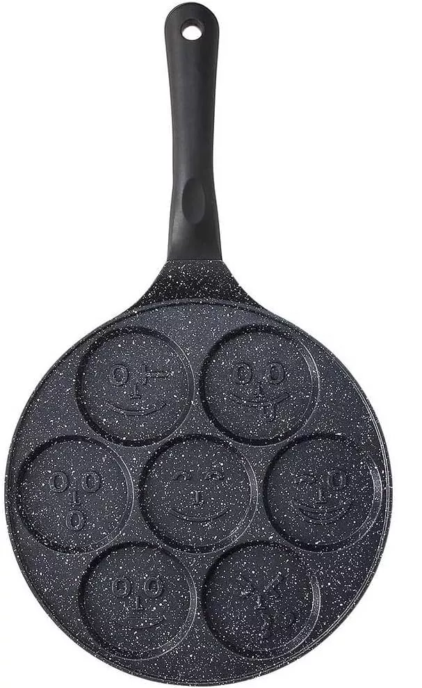 Tognana Premium Black, Piastra con stampi a forma di smile, 26 cm, Alluminio, Ne
