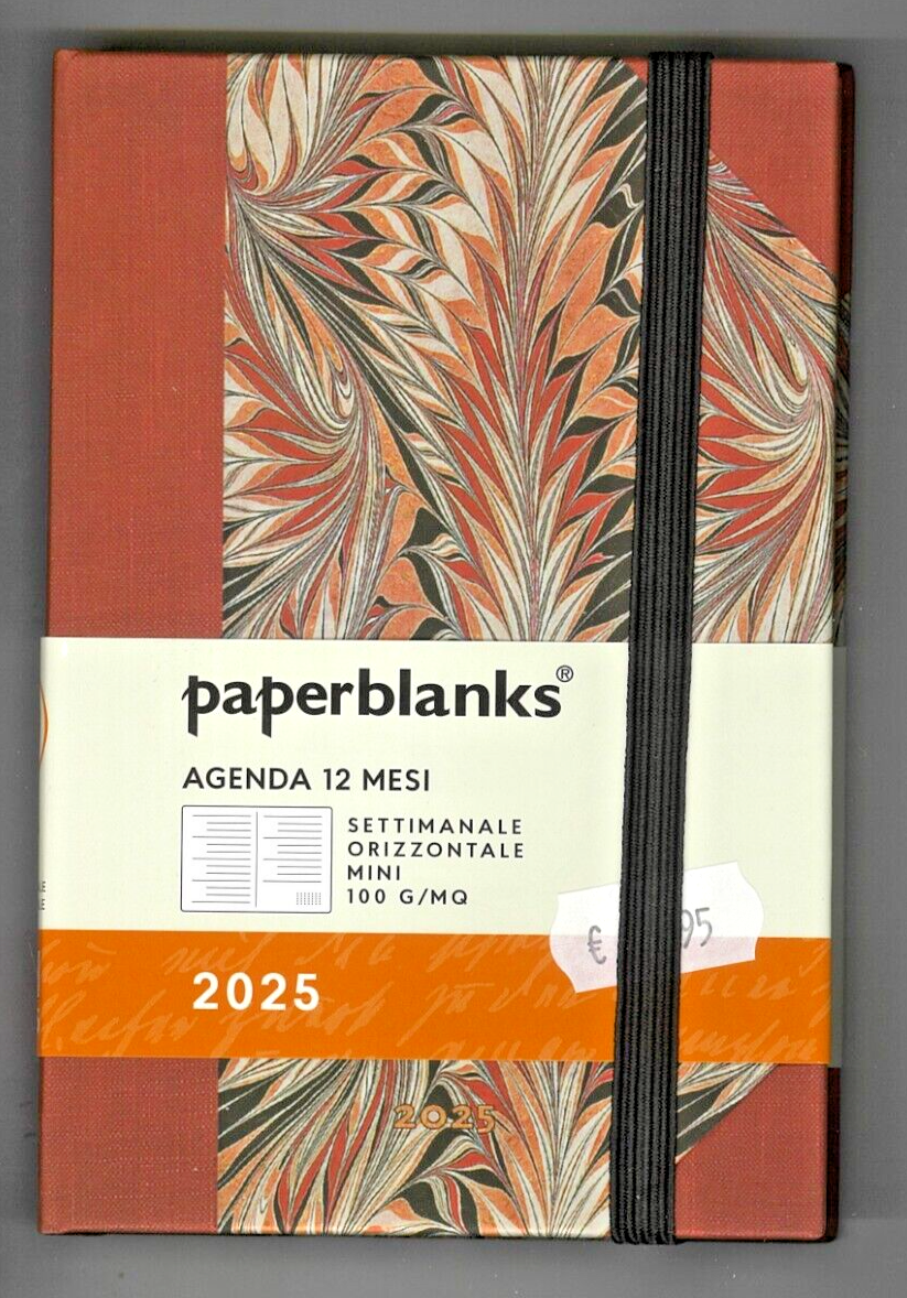 Agenda Settimanale orizzontale 2025 PAPERBLANKS rubedo, 12 mesi