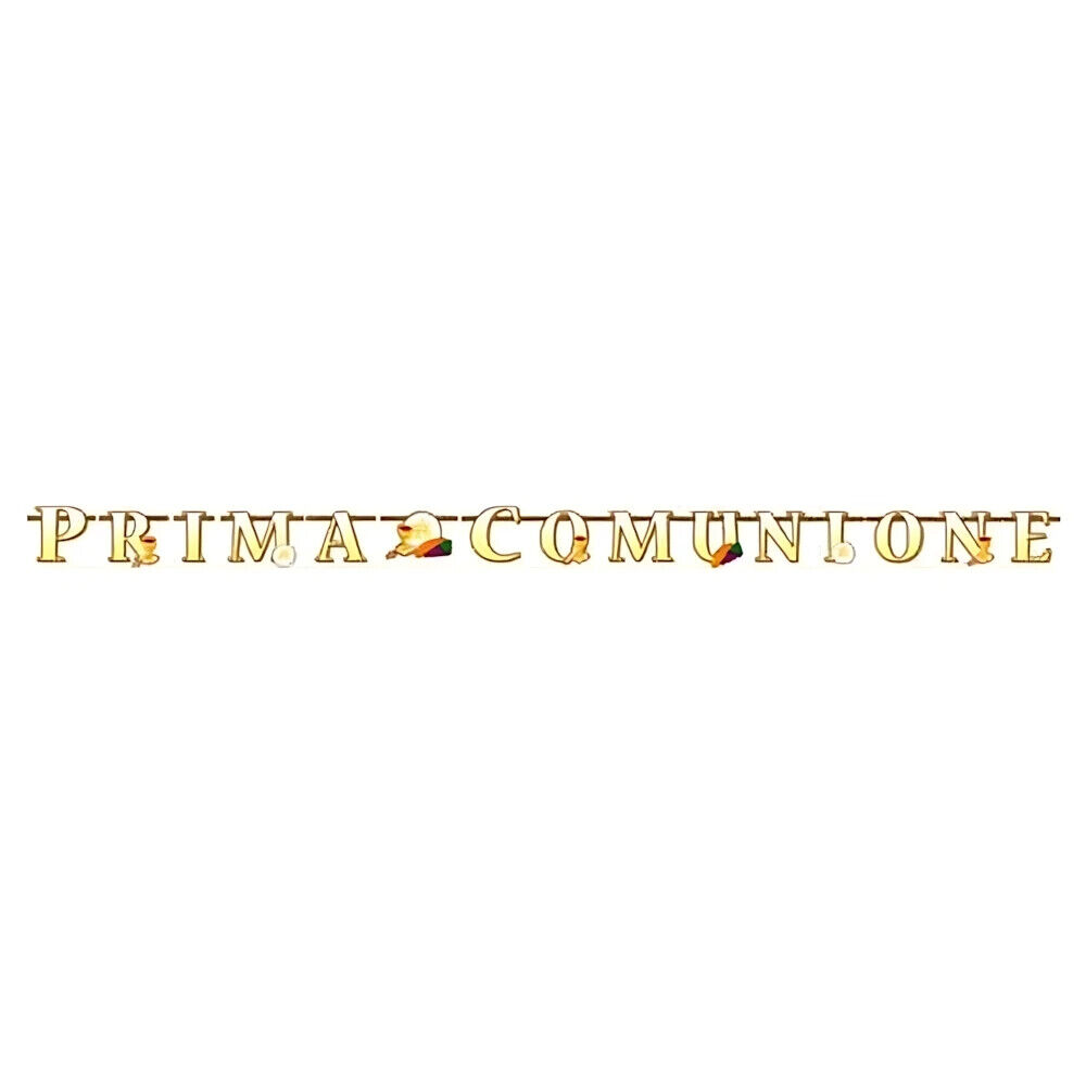 Festone bandierine Prima Comunione, 1pz.
