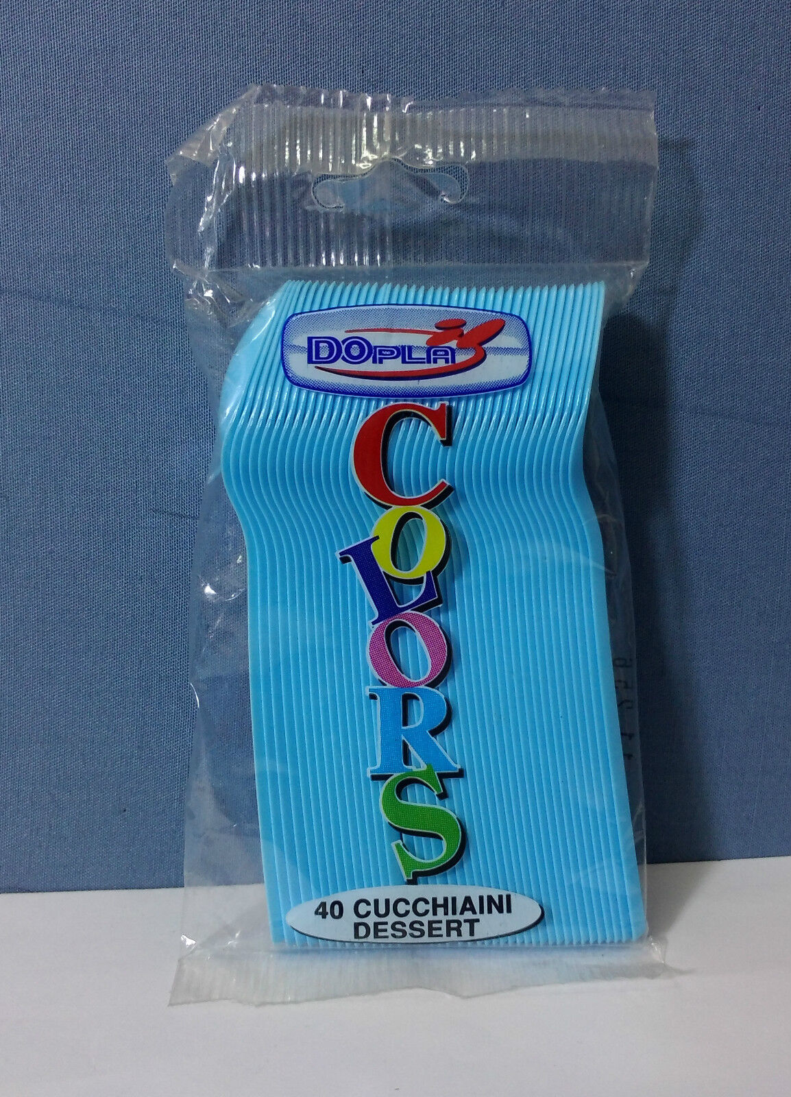 CUCCHIAINI DESSER IN PLASTICA AZZURRO 20 Pz FESTA CAKE DESIGN CUCINA TORTE