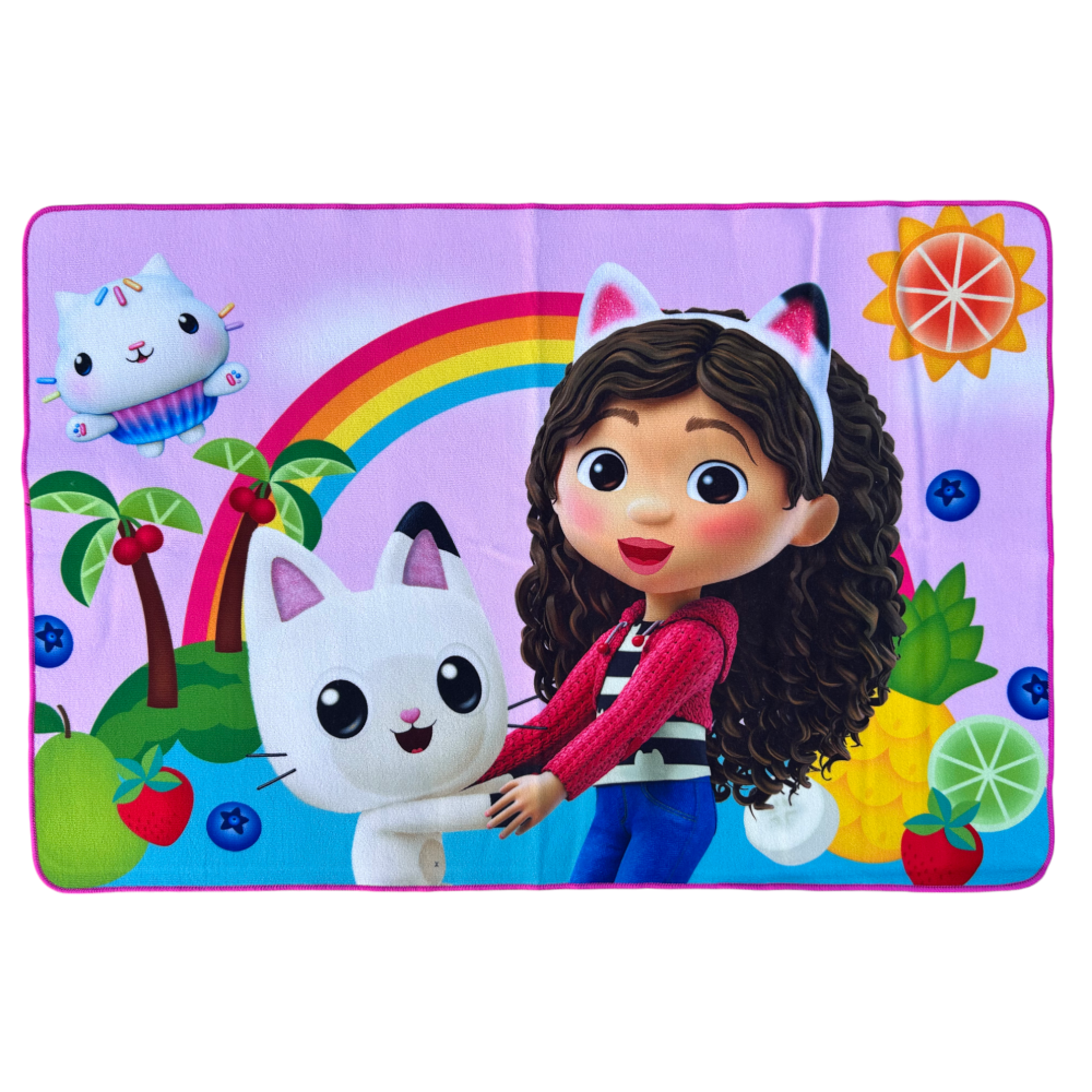 TAPPETO GIOCO GABBY'S DOLLHOUSE MICROFIBRA ANTISCIVOLO 80X120 CM - GAB1591