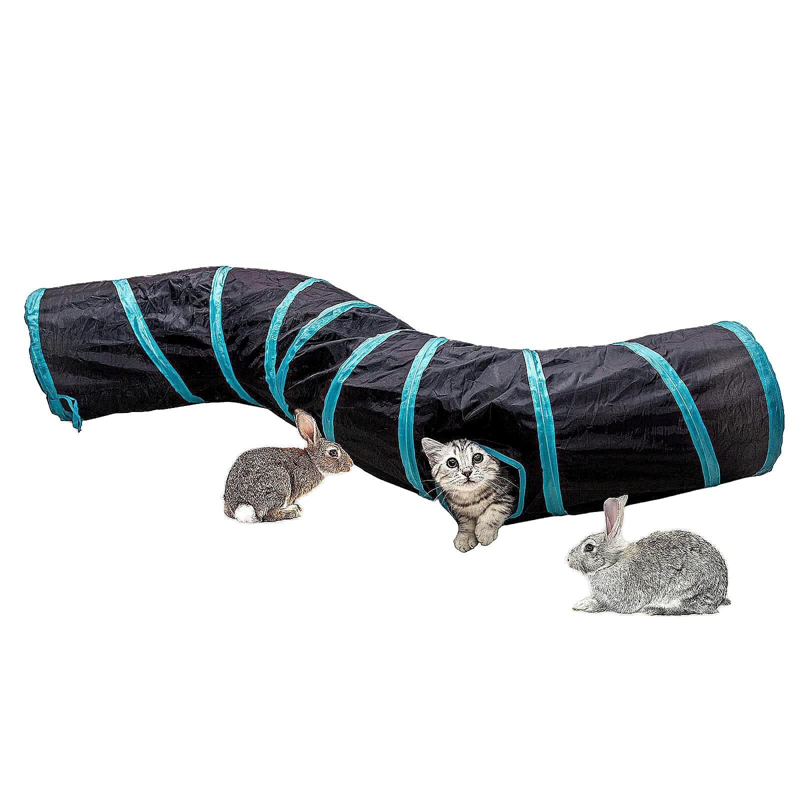 Baguuaray Tunnel Per Gatti Tunnel Tubo Animali 2 Vie Pieghevole Tunnel Toy Co...