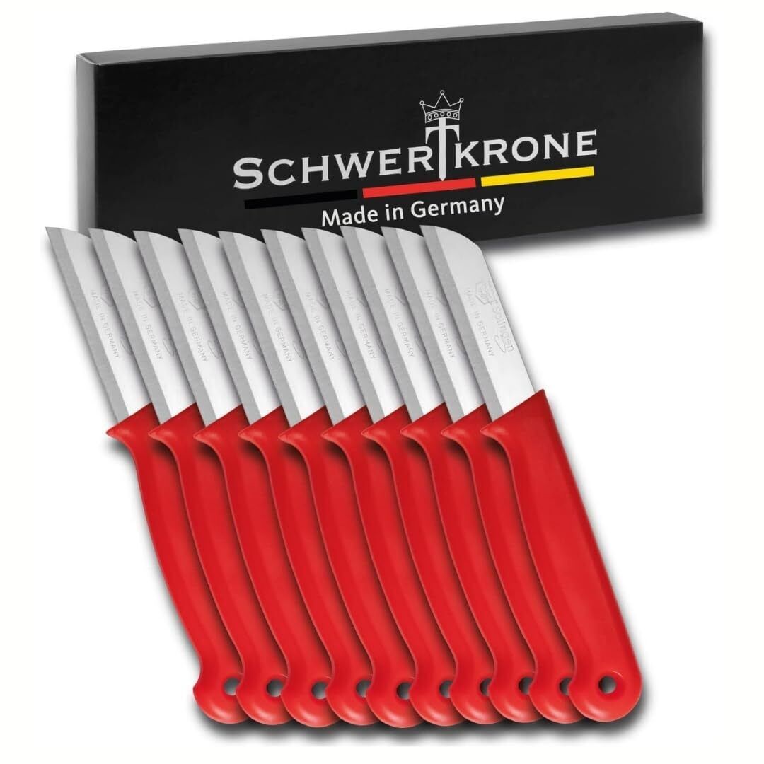 SCHWERTKRONE Coltelli da Frutta e Spelucchino Set 10 pezzi Prodotto in Soling...