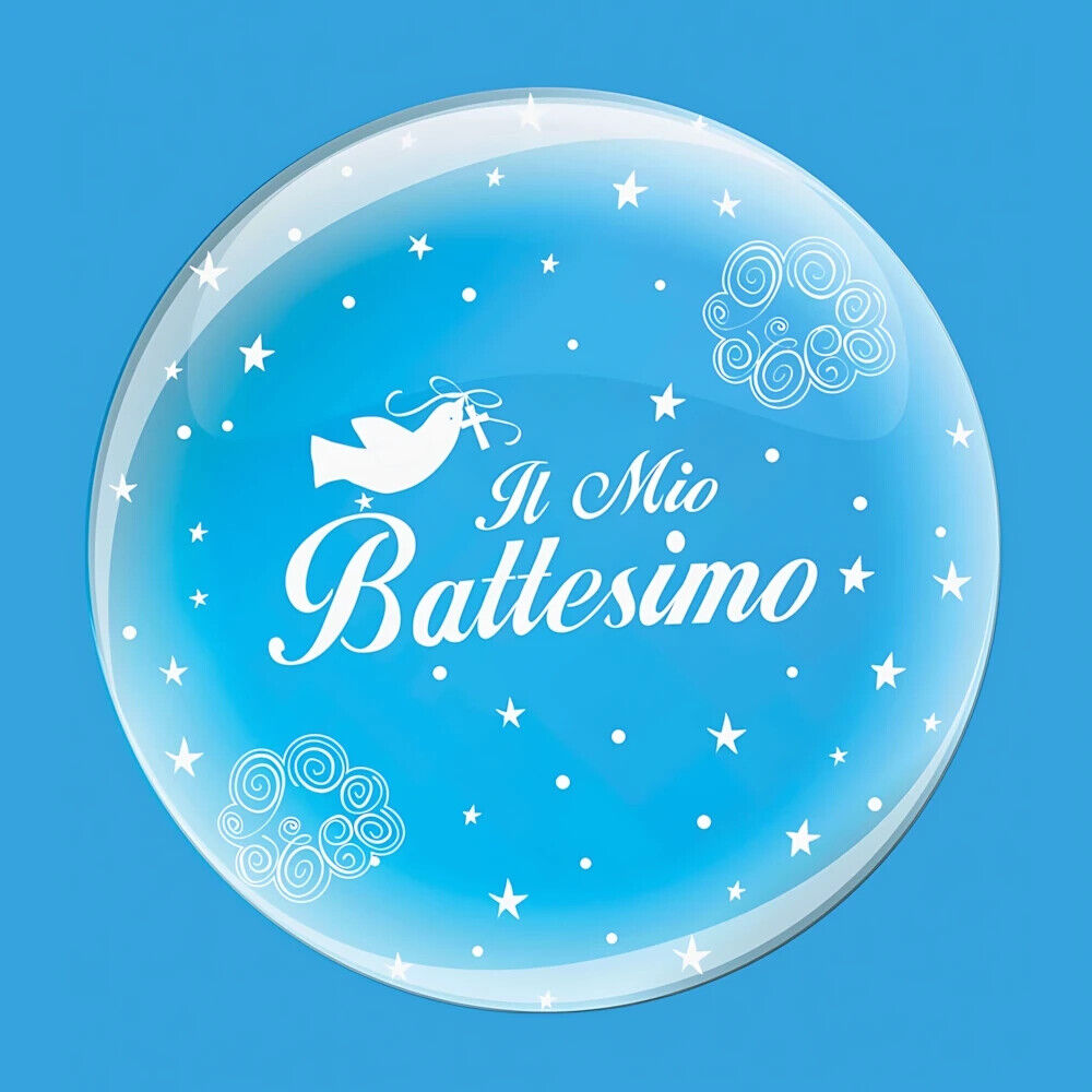 Palloncino Deco B-Loon 36" Battesimo Stampa Bianca  36" (91cm), 1pz.