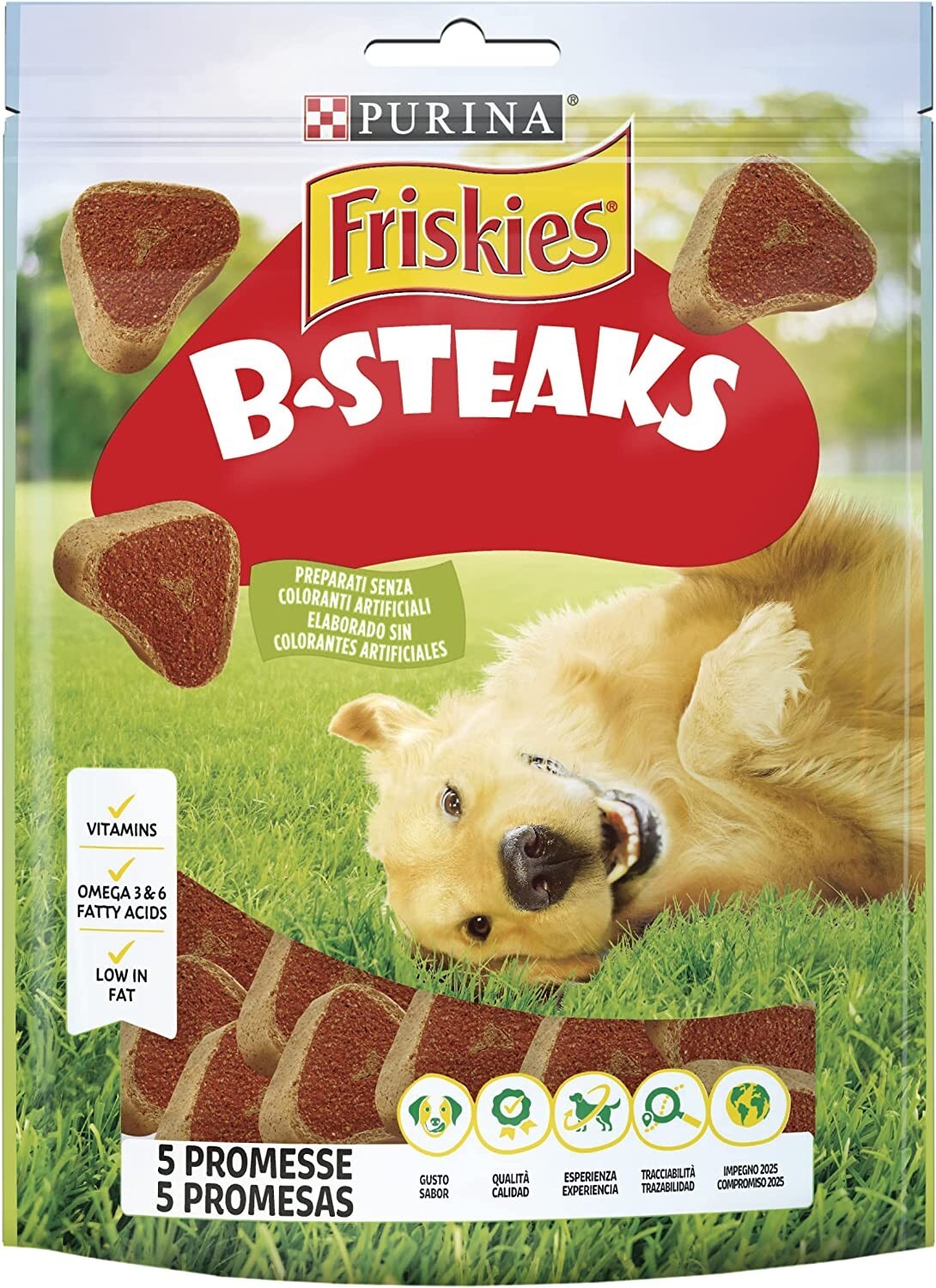 Purina Friskies B-Steak Snack Cani con Carni, 150g