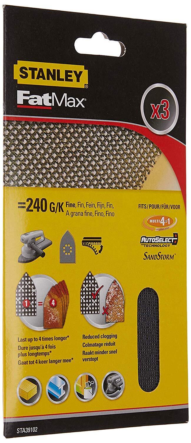 Stanley STA39102-XJ - 3 fogli di carta abrasiva grana 120