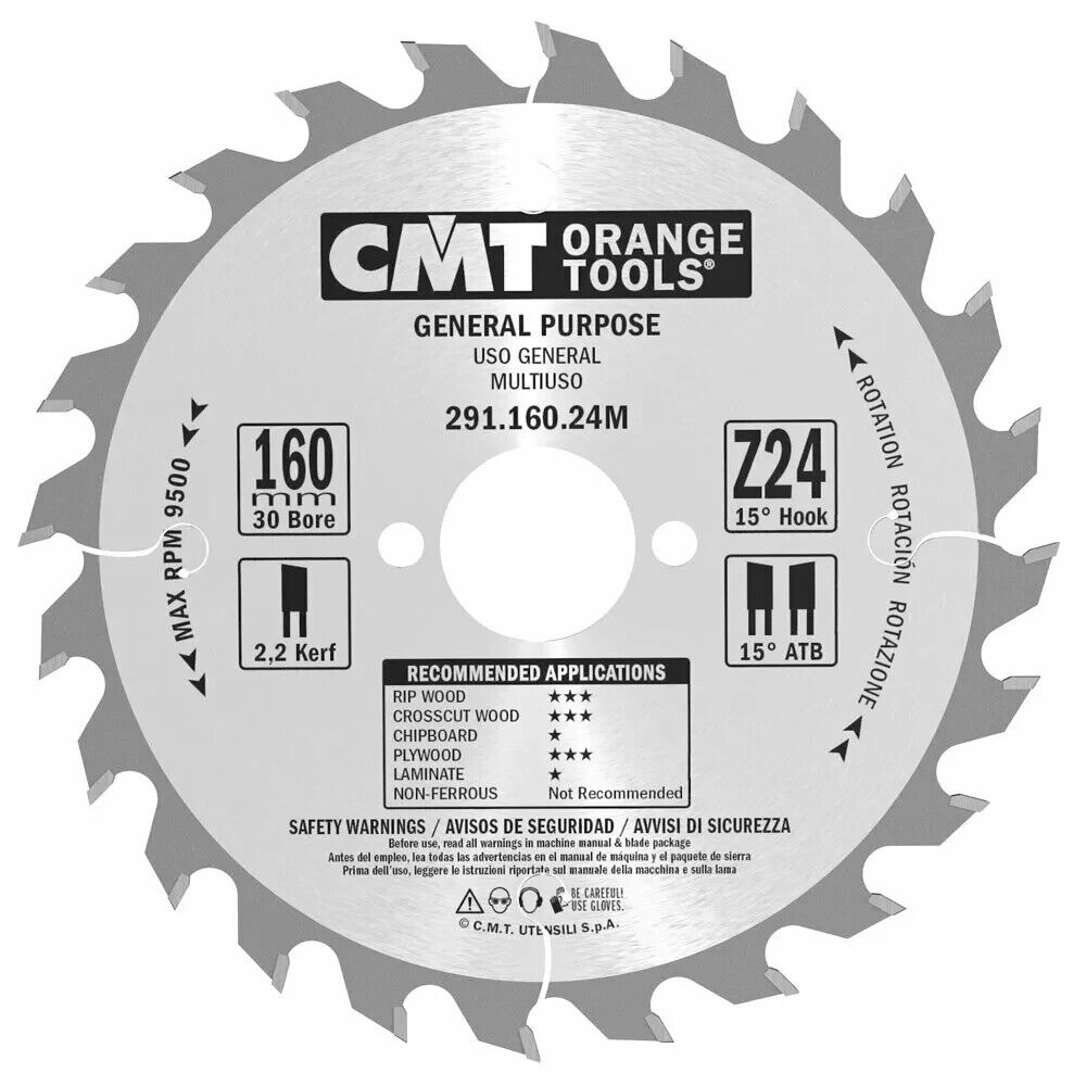 CMT 291.160.24M LAMA X LUNGO/TRAVERSO VENA HW 160X2.2/1.6X30 Z24 15ATB