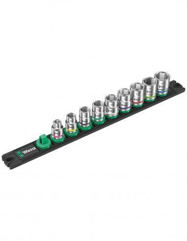 Set di 9 bussole Zyklop 3/8" WERA Nuss-Magnetleiste B 4