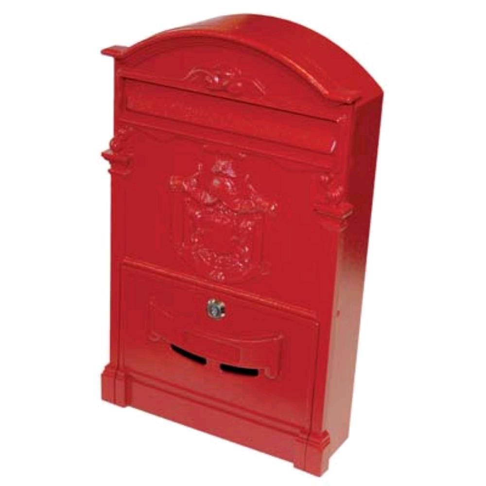 Cassetta Posta Regia Domus Alluminio Pressofuso Rosso Mm 260X90 H.Mm 410 - 1 Pz