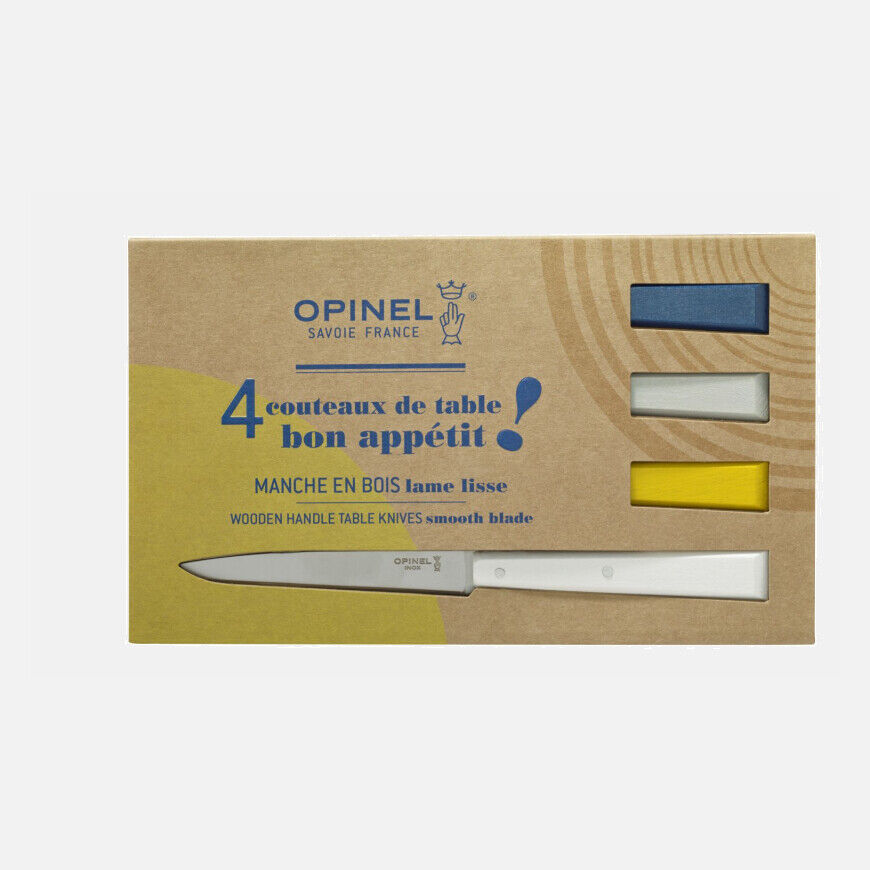 OPINEL Cofanetto di 4 coltelli da tavola N° 125 Bon Appetit Celeste