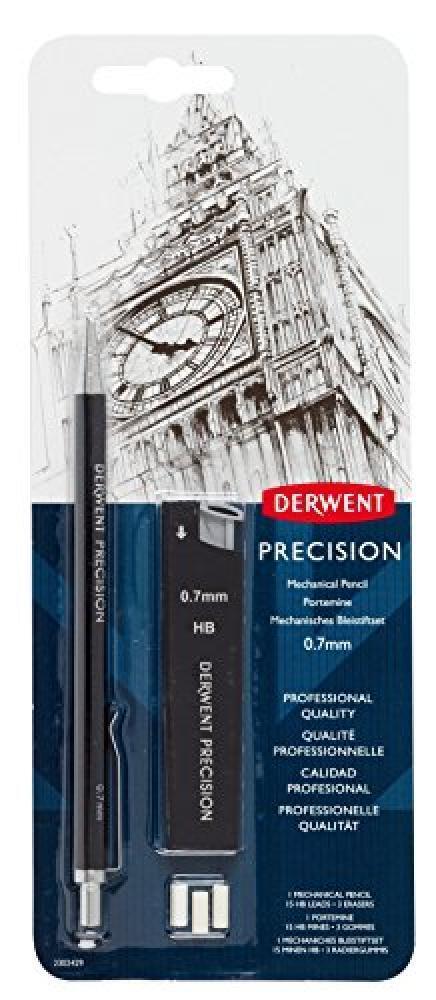 (TG. 0,7 mm) DERWENT Derwent matita meccanica di precisione + 15 mine HB 0,7-230