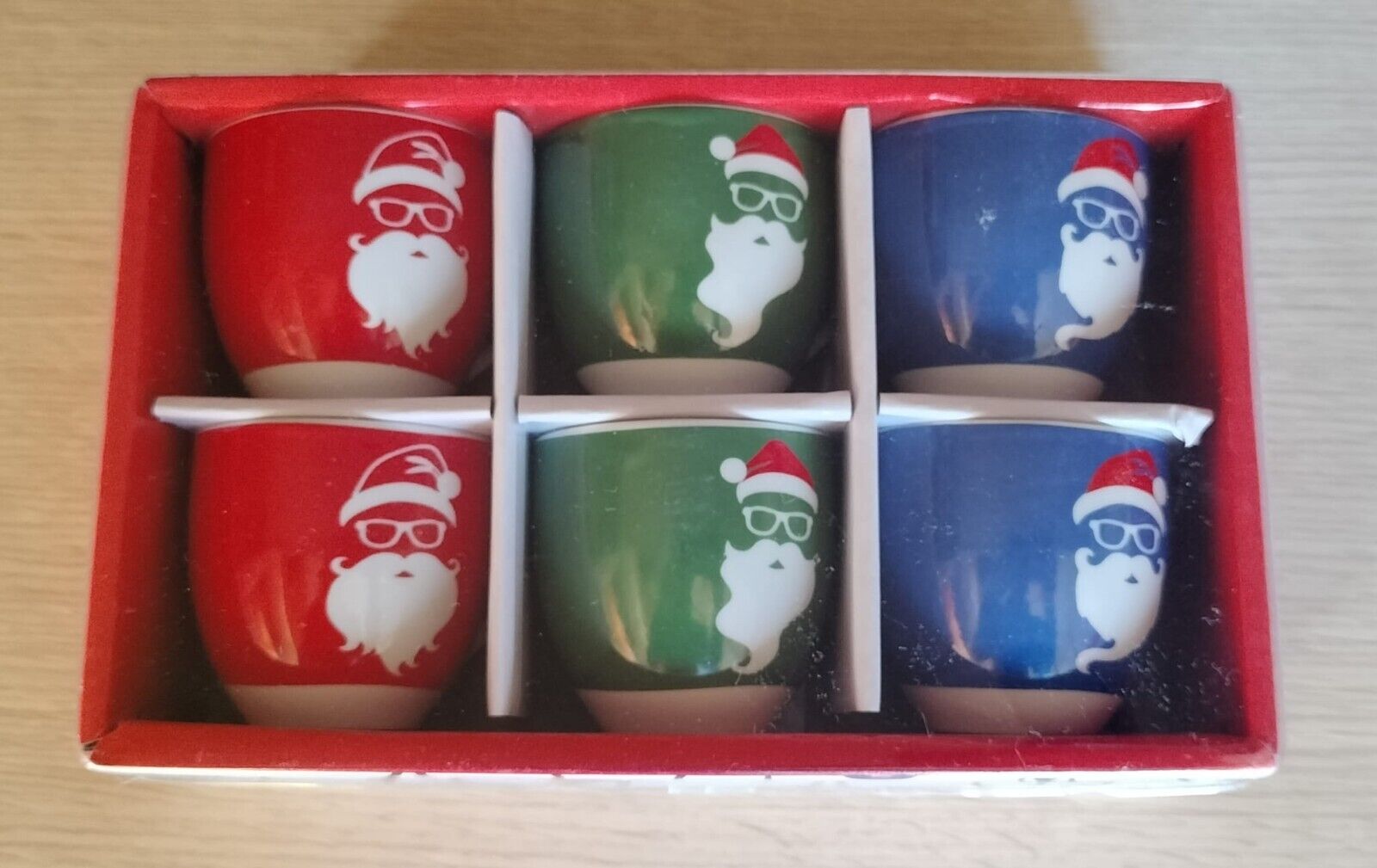 Set da 6 Tazzine da caffè in porcellana versione natalizia con piattino servizio