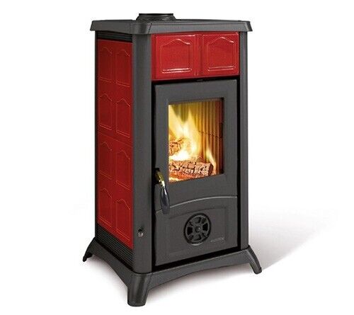 Stufa a legna NORDICA Gemma 6,0 kW rivestimento maiolica elegance bordeaux