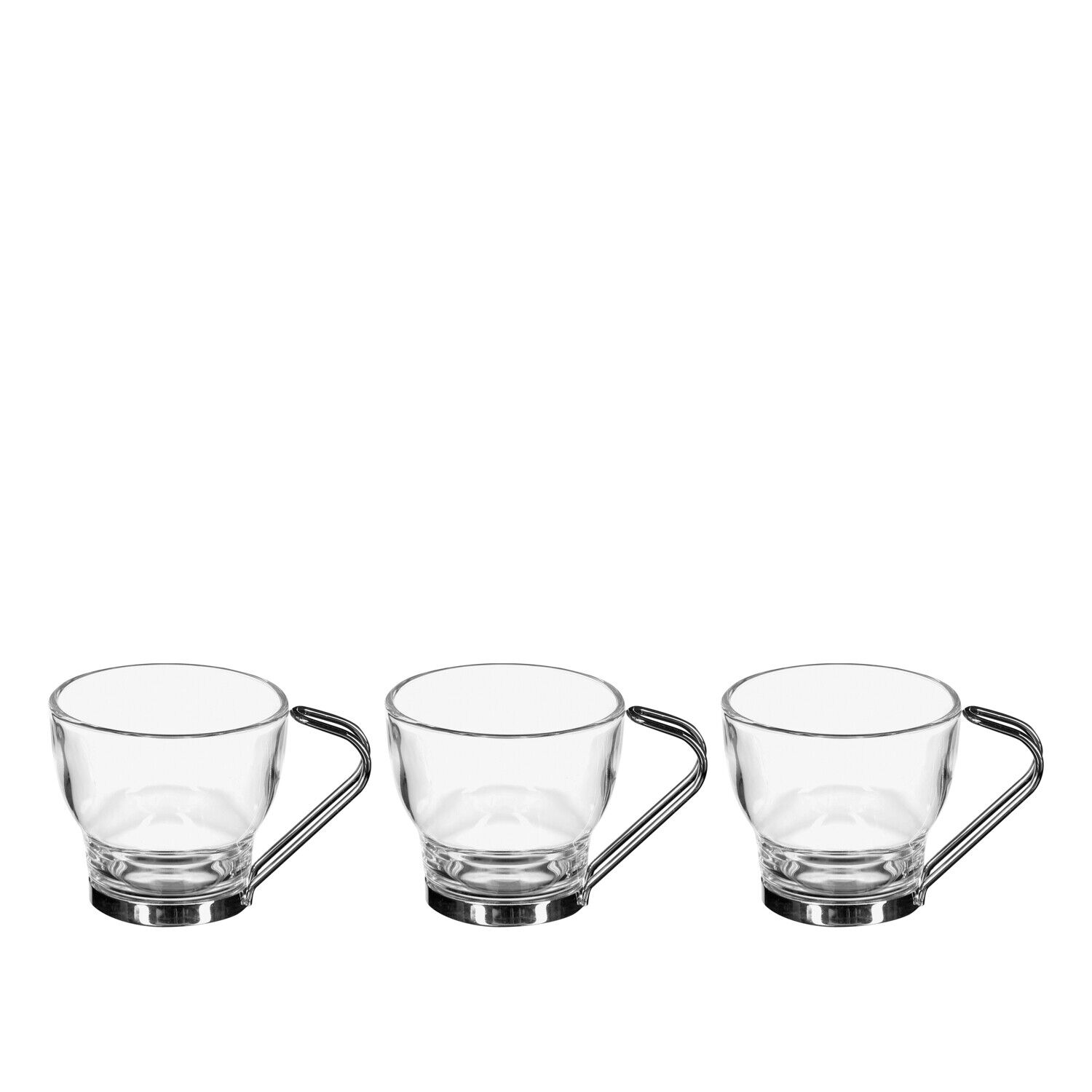 Set 3 tazze caffè in vetro 110 ml trasparente