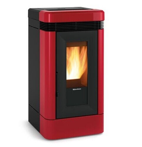 Stufa a pellet ventilata NORDICA EXTRAFLAME Lucia 12,1 kW maiolica bordeaux