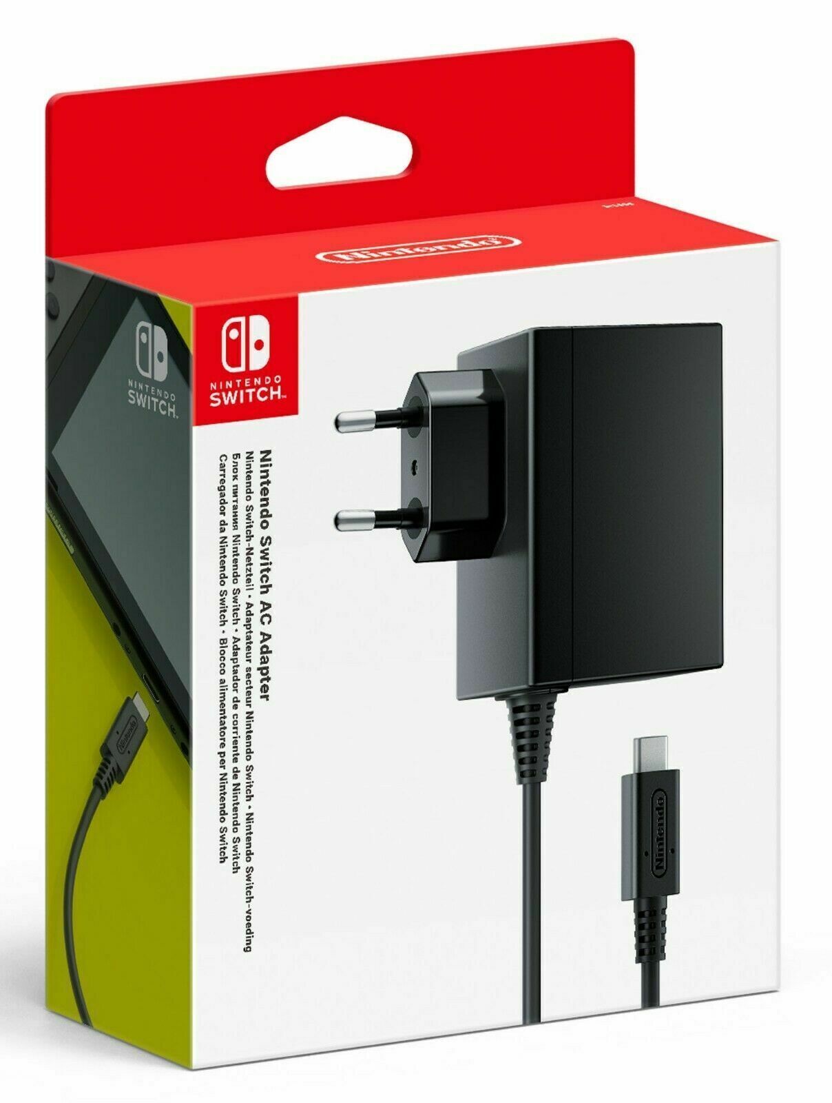 NINTENDO SWITCH CARICABATTERIA ORIGINALE AC ADAPTER CARICATORE ALIMENTATORE