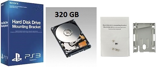 HARD DISK PER SONY PS3 SUPERSLIM: CADDY ORIGINALE SONY +HARD DISK 320 GB