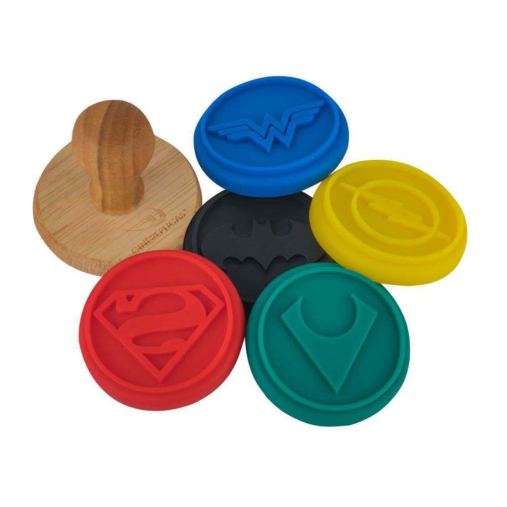 JUSTICE LEAGUE LOGO COOKIE STAMPS SET (LEGGI DESCRIZIONE)