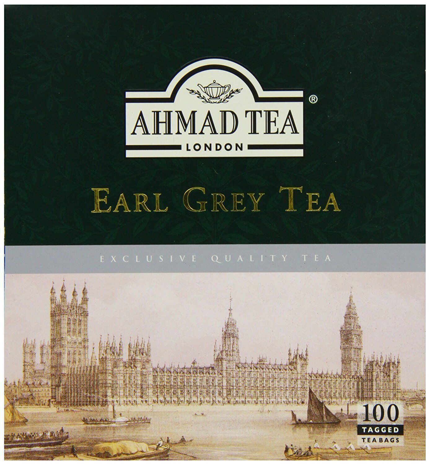 Ahmad Earl Grey Tea 100 Tagged Tea Bags Each Black Tea