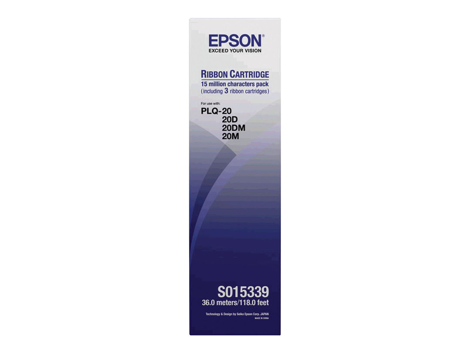 Epson Black print ribbon for PLQ 20, 20D, 20DM, 20M, 22, C13S015339