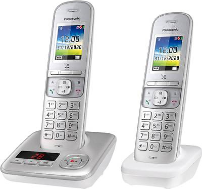 Telefono fisso DECT cordless Panasonic KX-TGH722G AB 2x ricevitori argento