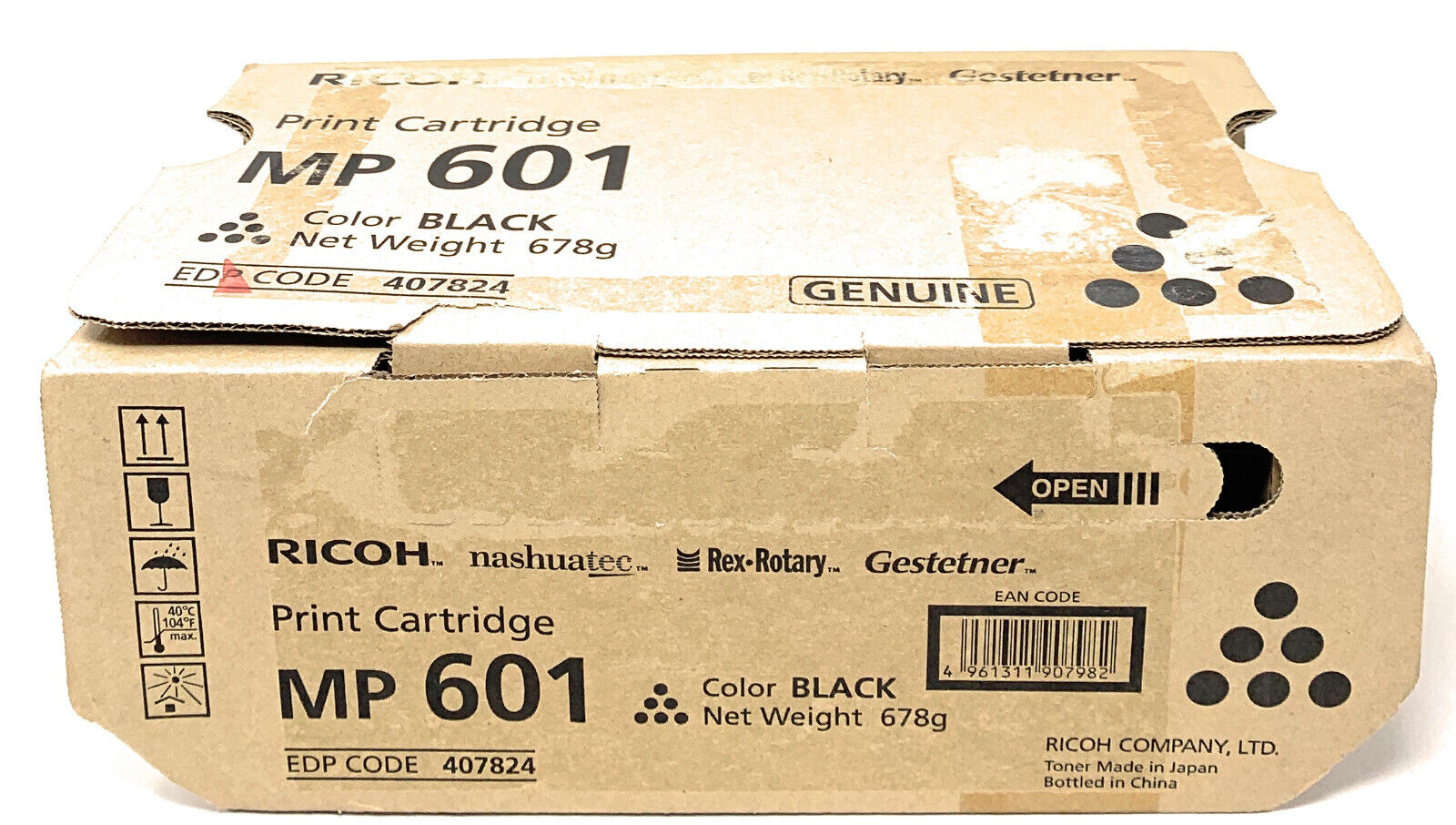 RICOH 407824 MP601 TONER ORIGINALE NERO PER AFICIO MP501 SPF/MP601 SPF [B BOX]