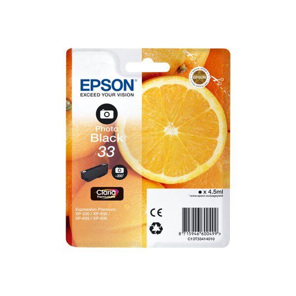 Cartuccia inkjet Arance T33 Epson nero fotografico C13T33414012