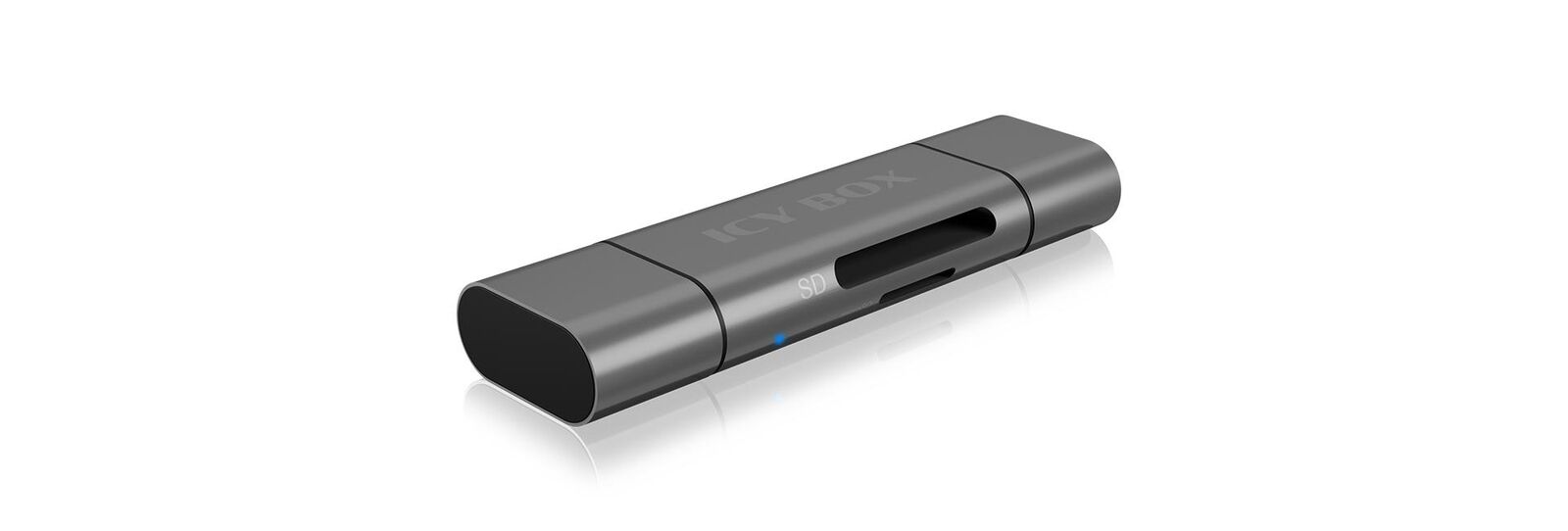 Externer Kartenleser mit USB Type-C und Dual Type-A/Micro-B Stecker Untersttzt O