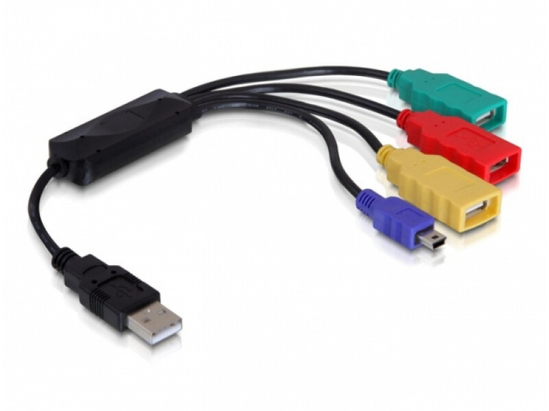 DeLock USB 2.0 external 4-port cable HUB - Hub - 4 Anschlsse - Hi-Speed USB - ex