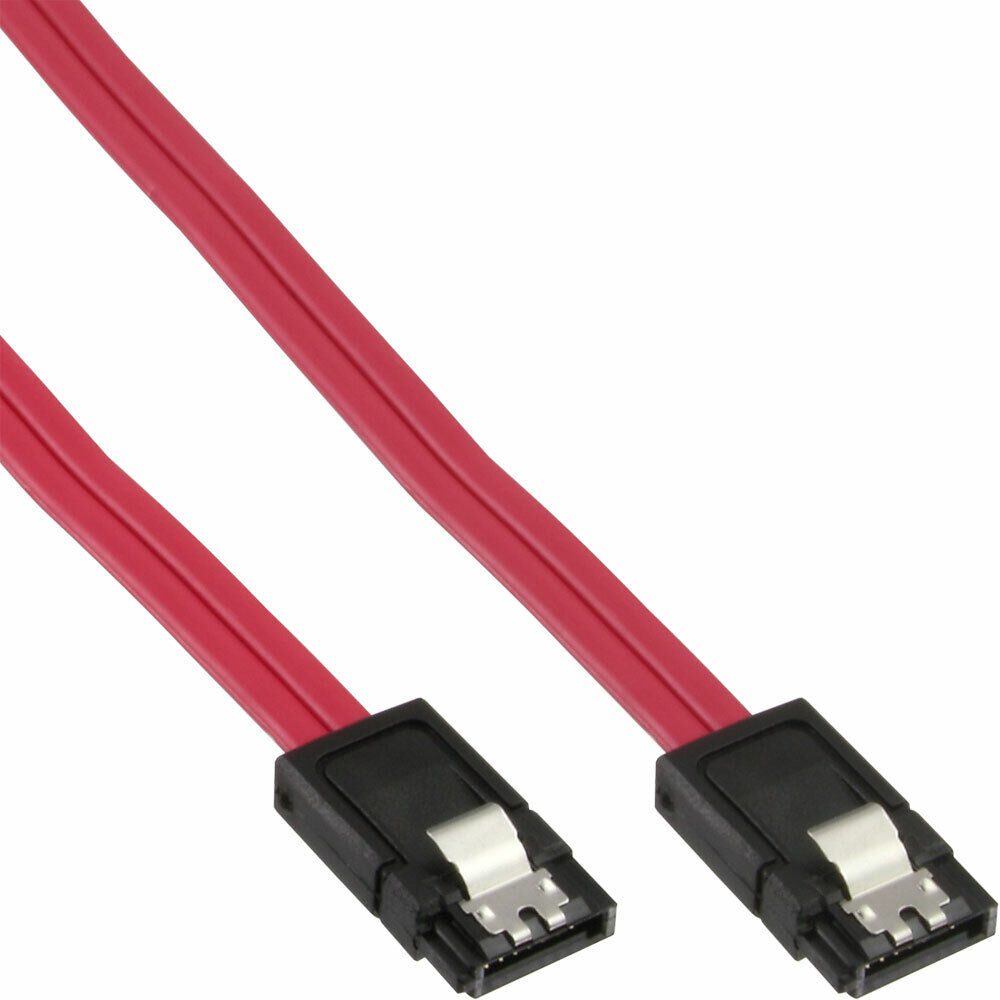 INL InLine® Cavo SATA III (6Gb/s), SATA a SATA, 0,75m, rosso, chiusura a scatto