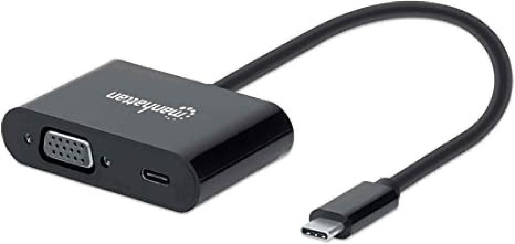 CONVERTIDOR MANHATTAN USB-C A VGA CON PUERTO DE CARGA PD