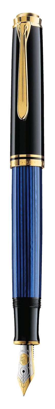 PELIKAN Souveran 600 Gt Medium Point Fountain Pen, Black/Blue (995324)