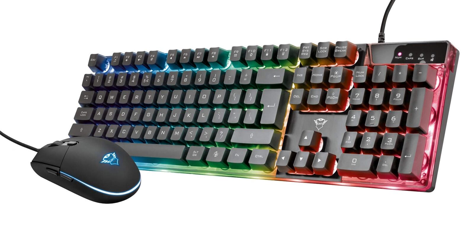 Trust Gaming Keyboard and Mouse Set GXT 838 Azor - Keyboard with QWERTY UK Layou