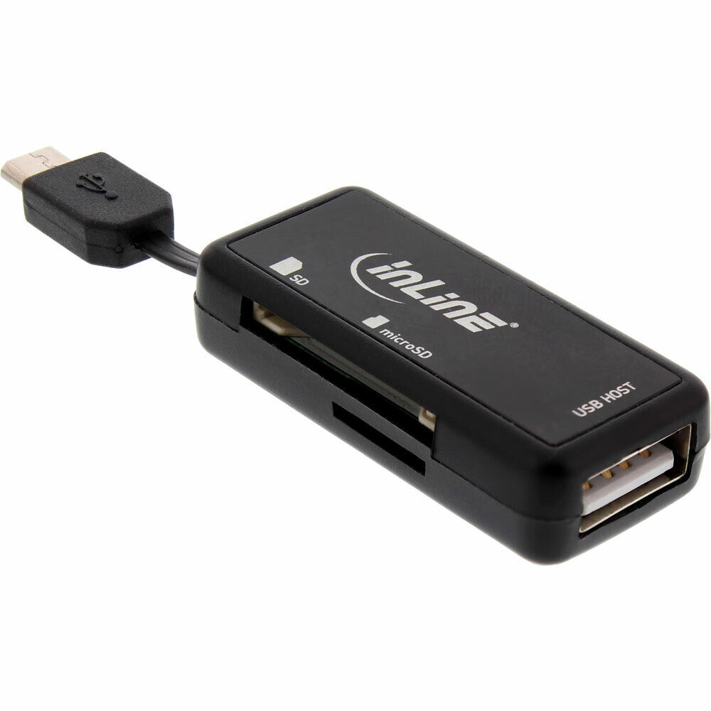INL InLine® OTG Card Reader Dual Flex SD e microSD, 1x USB femmina, Android e P