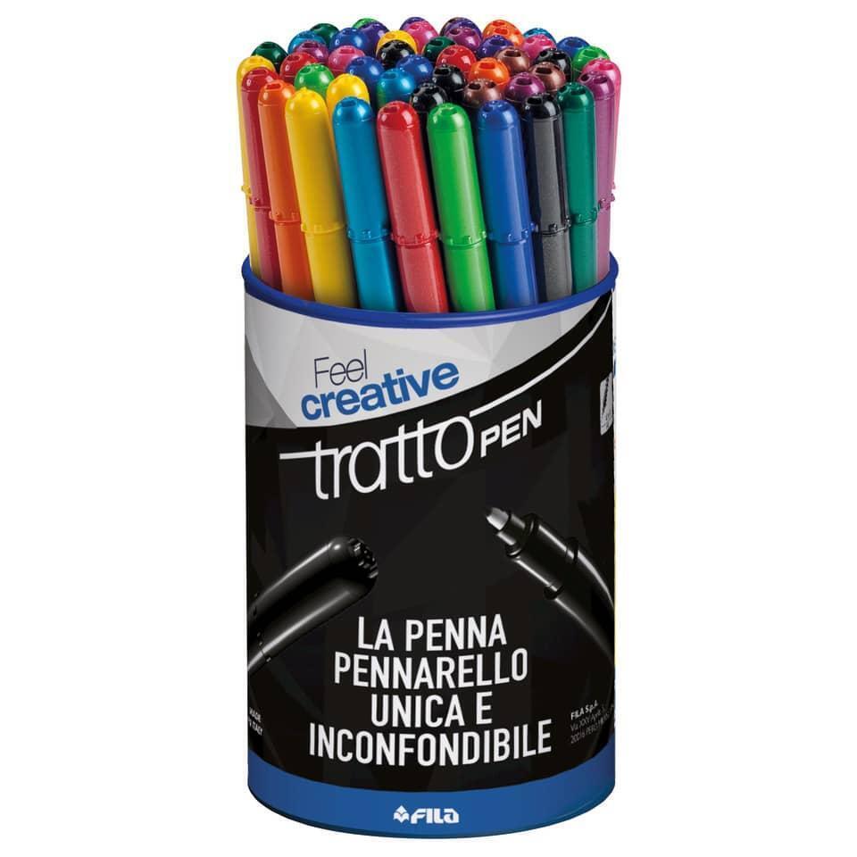 Penne a punta sintetica TRATTO Pen Metal 2 mm assortiti barattolo da 50 - F80710