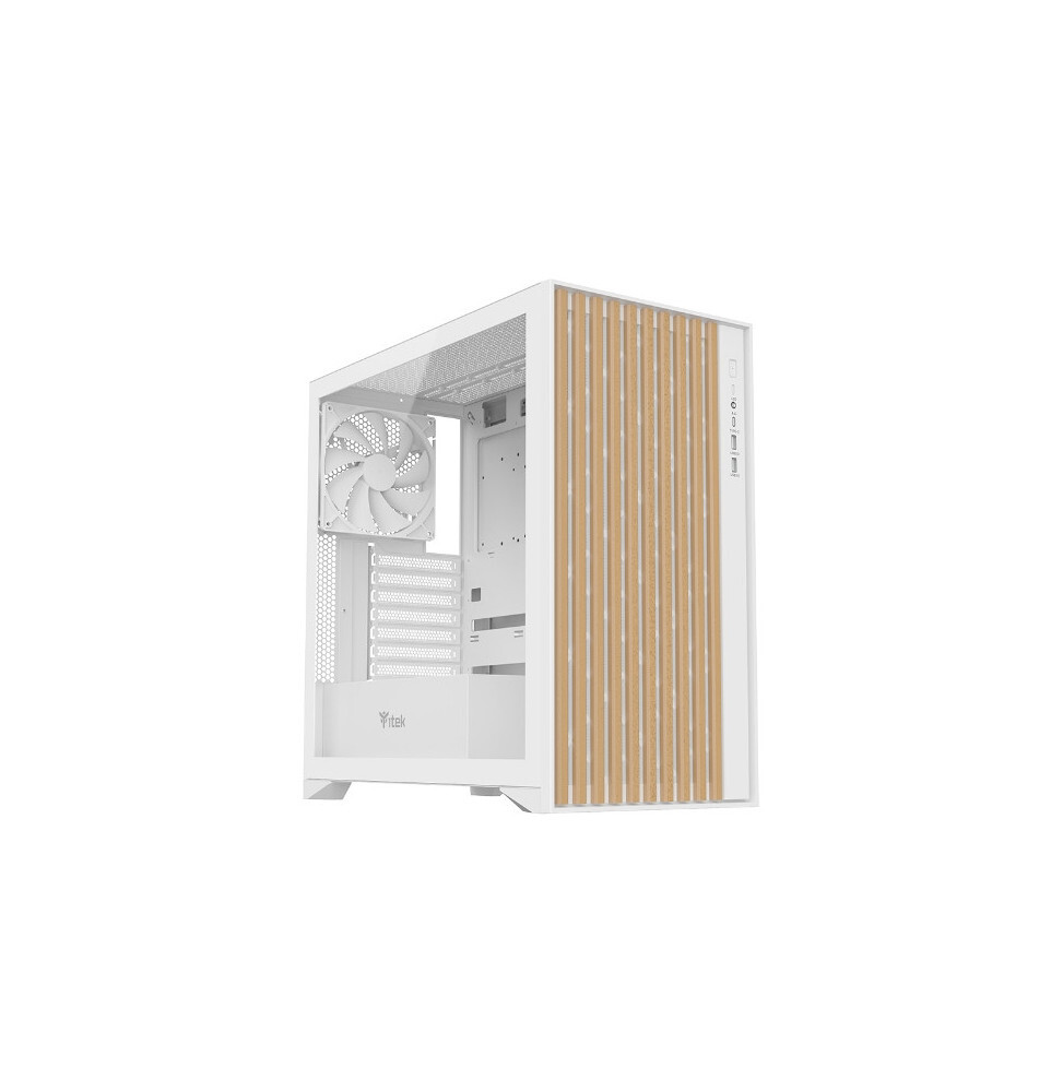 CASE ITEK TOWER "Case WOODY" Gaming Tower 2*USB3.1*USB-C 3*12cm fan ARGB.  Temp