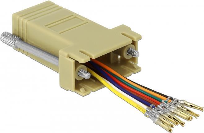 Adattatore Delock da presa Sub-D a 9 pin a presa RJ45 kit di montaggio grigio