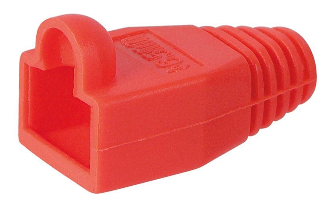 MicroConnect Boots RJ45 Red, 50pcs  Cable lead in 6.40mm